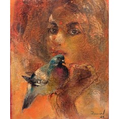 Jamal, 08 X 10, Oil on Canvas, Figurative Painting, AC-JML-012 Jamal, 08 X 10, Oil on Canvas, Figurative Painting, AC-JML-012